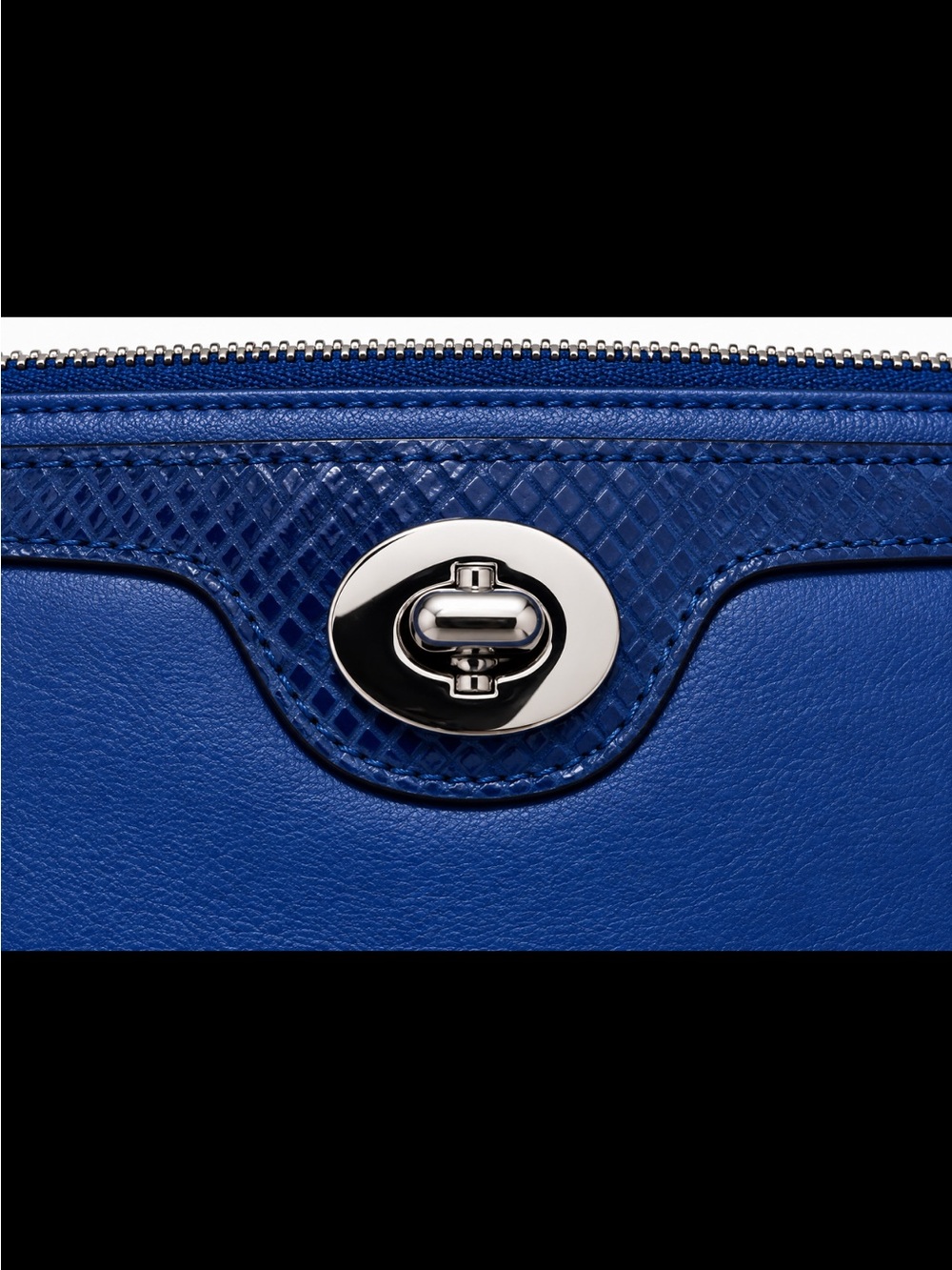 Coach Penelope Blue Leather with Snakeskin & Turn-Lock Closure Wallet - Picture 2 of 7